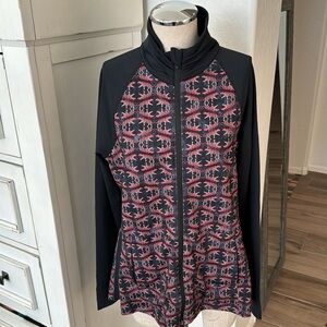 Peter Millar L zip front UPF 50+ sun protection Tiger print jacket